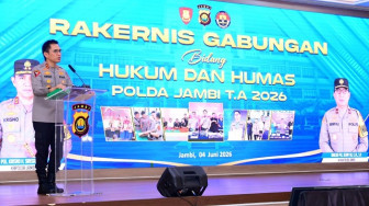 Tingkatkan Profesionalisme, Polda Jambi Gelar Rakernis Gabungan Bidkum dan Bidhumas TA 2026